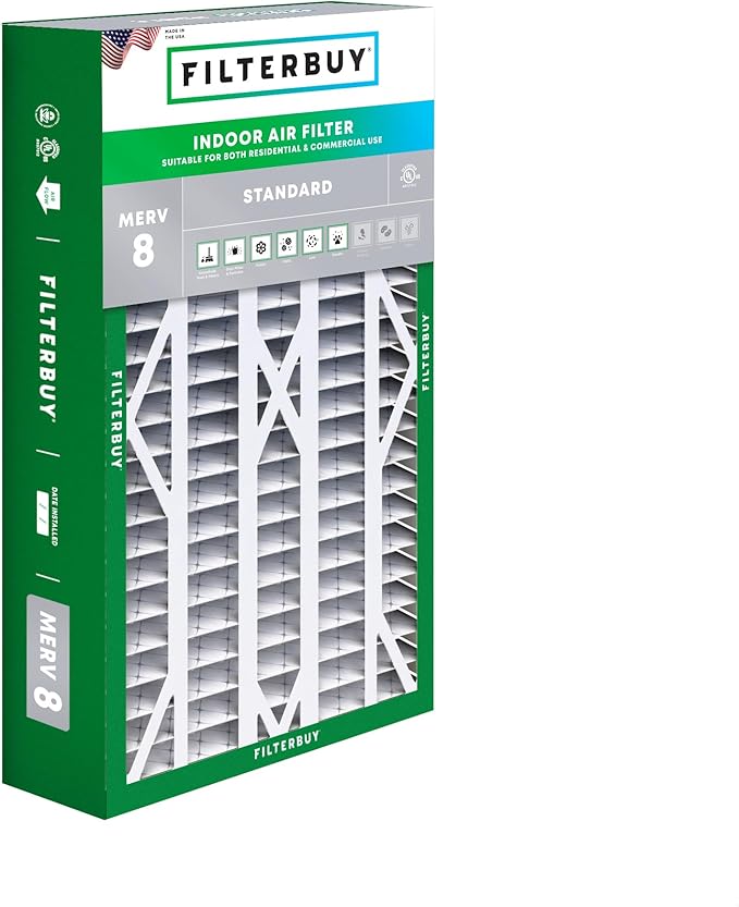 Filterbuy 16x28x6 Air Filter MERV 8 (MPR 700) Dust Defense Replacement (1-Pack), Pleated HVAC AC Furnace Filters for Aprilaire Space-Gard 401/2400 & Lennox (Actual Size: 15.50 x 26.88 x 6.00)