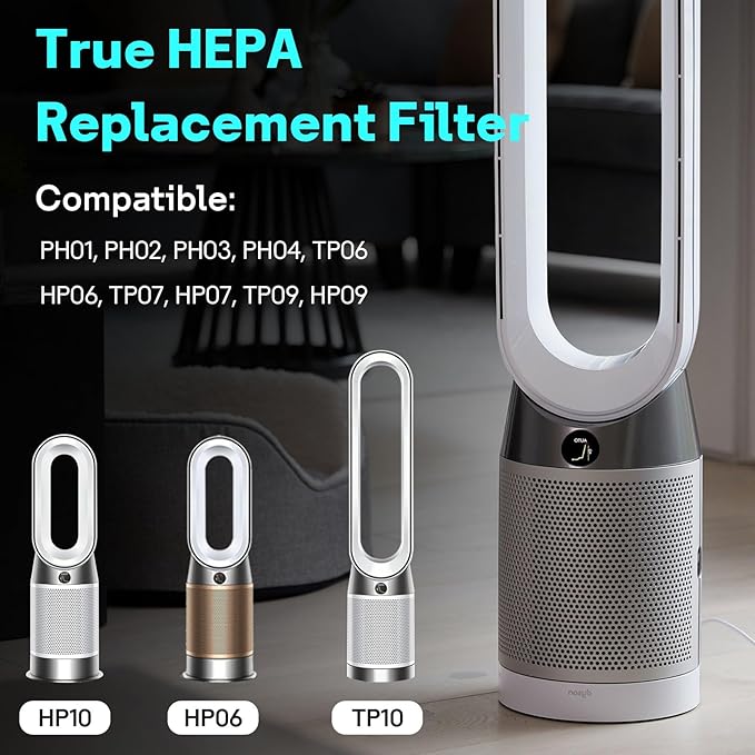 Leemone True HEPA+Carbon Filter 2-Pack Replacement for Dyson PH01 PH02 PH03 HP06 TP06 HP07 TP07 HP09 TP09 360° Combi Glass Purifying Fans, Compatible with Dyson Pure Cool Hot Air Puri-fier (Blue)