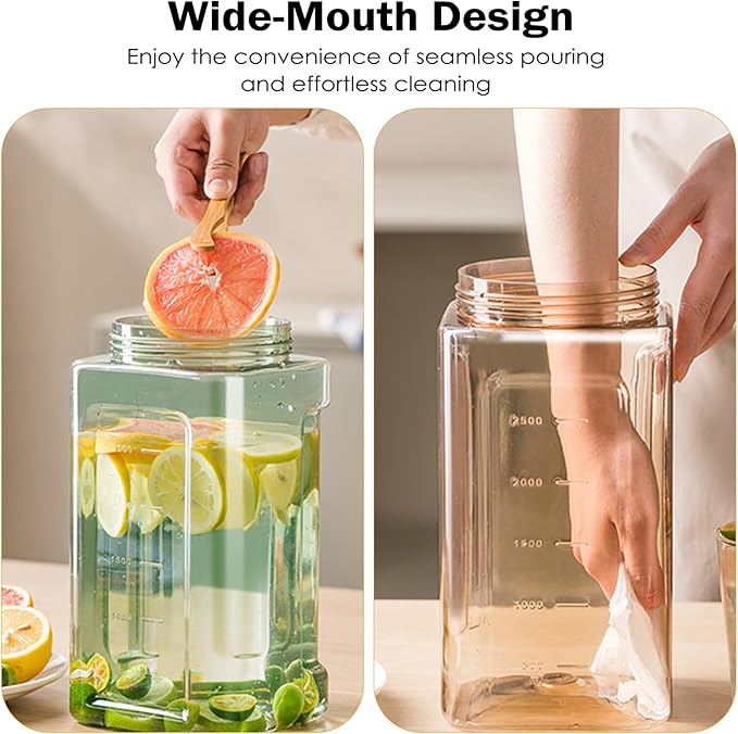 120 oz Cold Water Bottle, Clear Plastic Kettle with Lid, BPA-Free & Shatter-Resistant Refrigerator Pitcher, Perfect for Iced Tea, Sangria, Lemonade, Juice, Milk & More (Green)