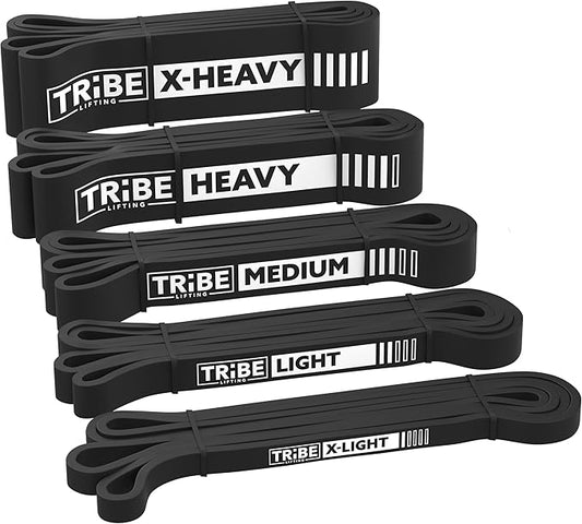 Long Resistance Bands for Working Out Men and Women - Set of 5 Pull-Up Bands, Rubber Handles and Door Anchor - Workout Bands Resistance for Men - Exercise Bands Resistance Bands Set-FlexoryFit
