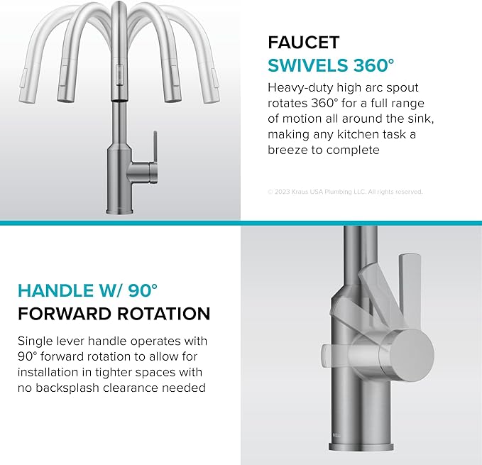 KRAUS Oletto Touchless Sensor Pull-Down Single Handle Kitchen Faucet in Spot-Free Antique Champagne Bronze, KSF-2830SFACB