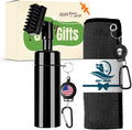 Golf Club Clean Brush Towel Value Set with Strong Magnetic Retractable Carabiner, Squeeze Water Bottle Microfiber Absorbent Towel for Golf Bags Accessory Iron Care Men Women