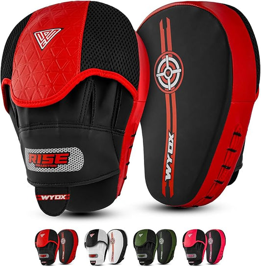 WYOX Curved Boxing Punch Mitts – Boxing Pads Training Set, Punching Mitts for Adults, Kickboxing Pads, Muay Thai Pads, Karate Pads, MMA Training Equipment, Martial Arts Focus Pads