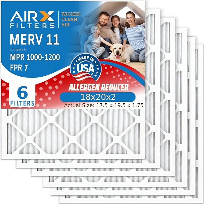 AIRX FILTERS WICKED CLEAN AIR. 18x20x2 Air Filter MERV 11 Electrostatic Pleated by AIRXFILTERSWICKEDCLEANAIR