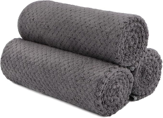 HOMEXCEL Gym Towels 3 Packs, (16x27 inches) Highly Absorbent Yoga Towel, Ultra Soft Hand Towels for Daily Use, Fast Drying Microfiber Workout Towels for Gym, Spa, Fitness, Camping, Hotel-FlexoryFit