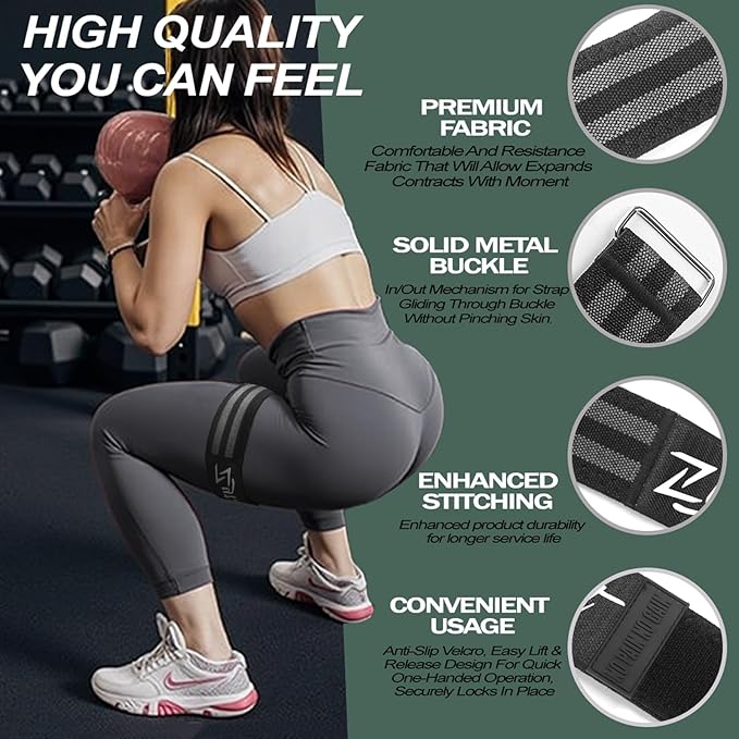 BFR Occlusion Bands for Women Legs Glutes Hip Building, Comfortable Elastic Booty Bands for Blood Flow Training Workouts Fast to Lift Your Butt,Squat,Thigh,Fitness-FlexoryFit