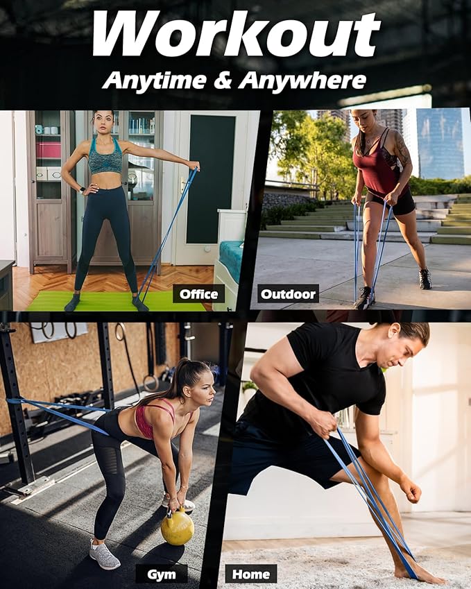 Zacro Resistance Bands, 6 Resistance Levels Pull Up Assistance Bands, Exercise Bands for Men&Women, Heavy Duty Resistance Band Set with Door Anchor, for Working Out, Muscle Training, Physical Therapy-FlexoryFit