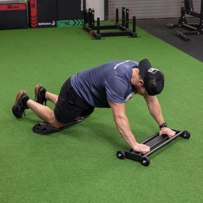 Titan Fitness Glute Hamstring Ab Glider, Leg and Ab Roller for Home Gym Fitness, Lower Body Workout Equipment-FlexoryFit