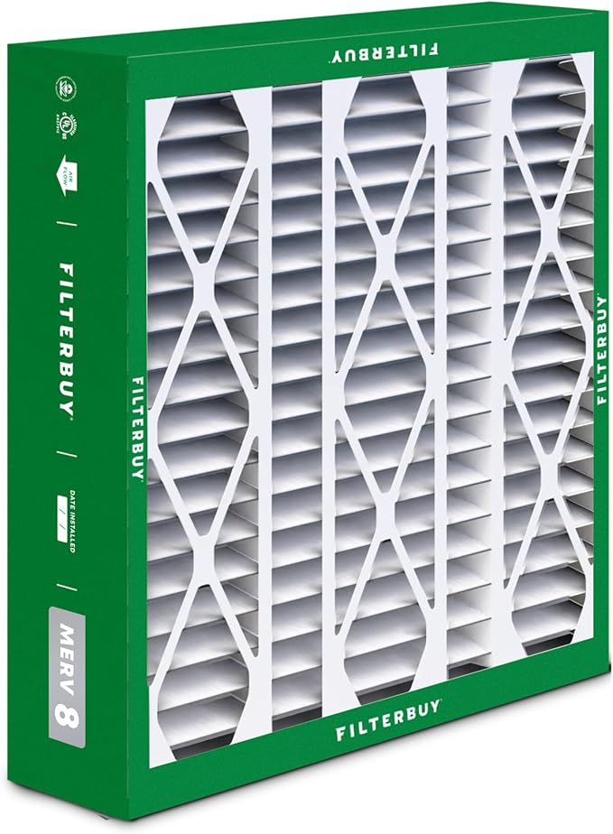 Filterbuy 20x25.25x3.5 Air Filter MERV 8 (MPR 700) Dust Defense Replacement (4-Pack), Pleated HVAC AC Furnace Filters for Aprilaire Space-Gard 102/2120 (Actual Size: 19.94 x 25.38 x 3.75)
