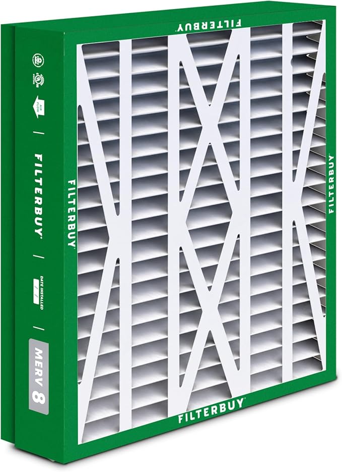 Filterbuy 21x23.5x5 Air Filter MERV 8 Dust Defense (2-Pack), Pleated HVAC AC Furnace Air Filters Replacement for Trane Perfect Fit & American Standard (Actual Size: 20.00 x 23.09 x 4.97 Inches)