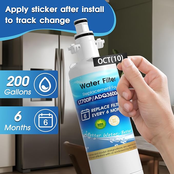 ADQ36006101 Water Filter Replacement for LG® LT700P, ADQ36006102,ADQ36006101- s, Kenmore® 9690, 469690, 46-9690, RWF1200A, RWF1052, LFXS29766S, LFX31925ST, LFX28968ST, LFXC24726S 2PACK