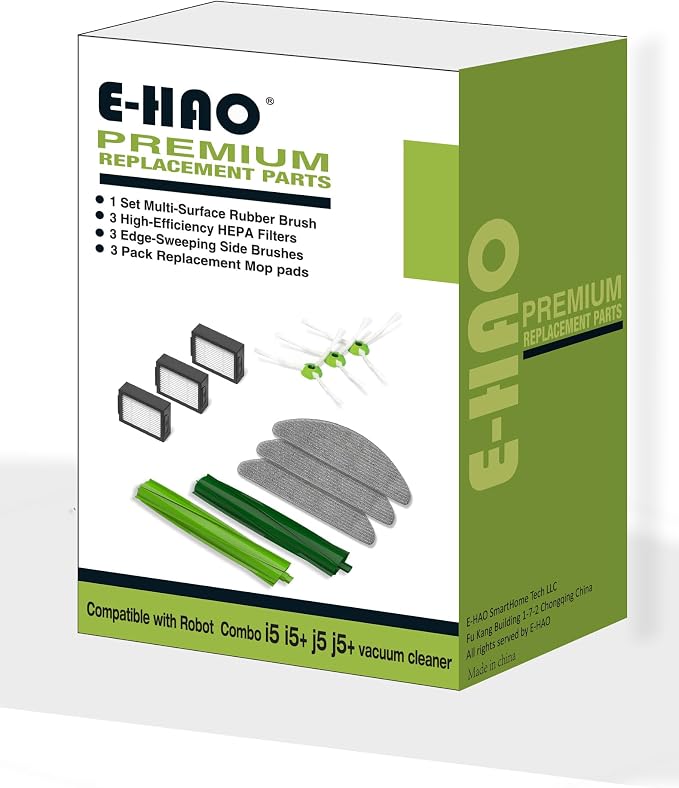 Vacuum Replacement Parts for iRobot Roomba Combo i3, j5+ Models, 1 Set Rubber by E-HAO