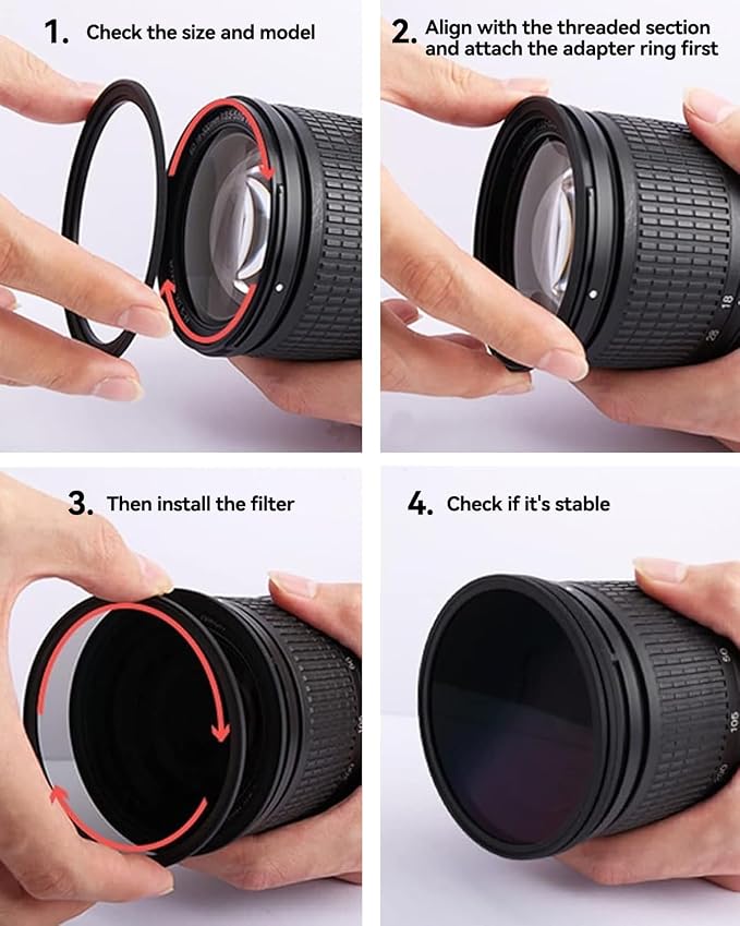 40.5-43mm Metal Step-Up Ring Adapter Compatible - Image 5
