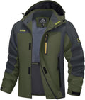 MAGCOMSEN Men's Hooded Windproof Water Resistant Rain Jacket Windbreaker 5 Pockets for Hiking,Fishing,Travel