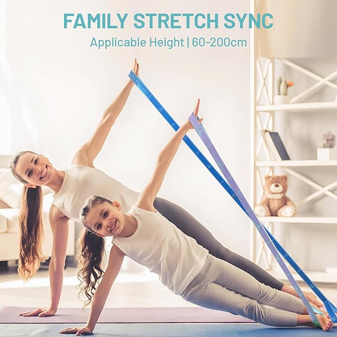 Slim Panda Stretch Strap, Dance Stretch Bands Flexibility, Elastic Yoga Stretching Strap with 9 Loops for Physical Therapy, Pilates, Yoga, Ballet, Gymnastics Stretching Bands for Exercise-FlexoryFit