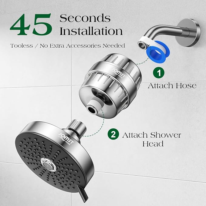 Filtered Shower Head COMBO – for Healthier Skin & Hair | 3 Mode High Pressure - Image 9
