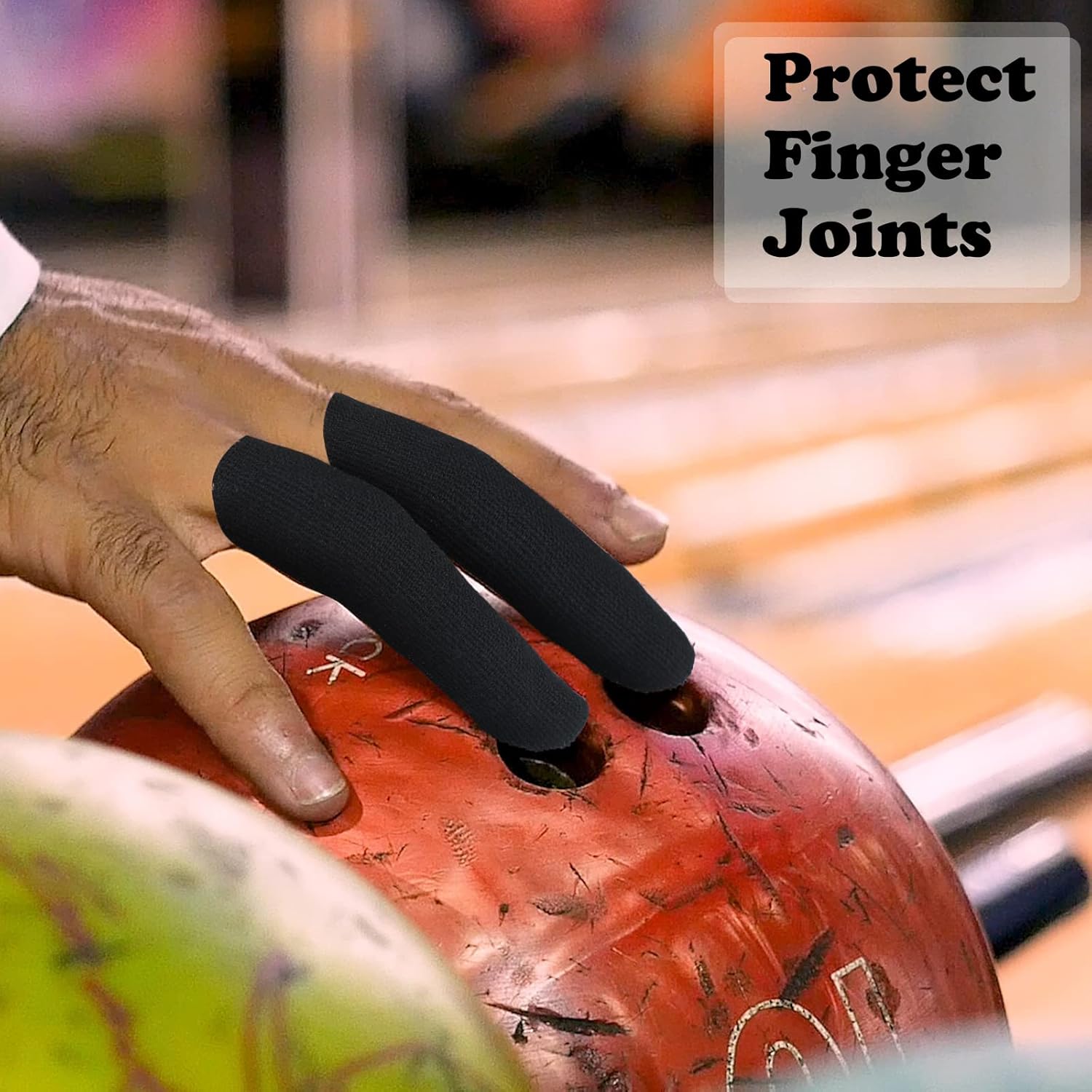 Civaner 120 Pieces Bowling Thumb Tape with Portable Box Bowling Finger Tape with Protector Protective Performance for Bowlers Exercise Sport(Black)