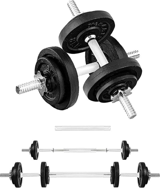 Yes4All Old School Adjustable Dumbbell Set with Weight Plates, Star Lock Collars/Connector, 40lbs to 200lbs Adjustable Weight Plates Set-FlexoryFit