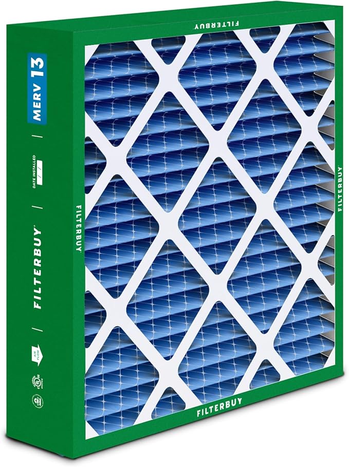 Filterbuy 17.5x21x5 Air Filter MERV 13 Optimal Defense (1-Pack), Pleated HVAC AC Furnace Air Filters Replacement for Rheem, Ruud, and Protech (Actual Size: 17.13 x 20.63 x 4.38 Inches)