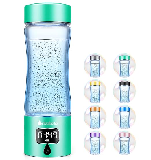 Hydrogen Water Bottle Generator with SPE/PEM Technology, Portable H2 Water Ionizer Machine, Birthday,Xmas Gift for Family Friends Office Travel Sports (Green, 9.05*Φ2.63in)