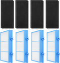 HAPF30AT-Total Air HEPA Type Filter Replacement for Holmes AER1 Air Purifier, Compatible with HAPF300AH-U4R and HAP242-NU, Funmit 4 True HEPA Filters & 8 Activated Carbon Pre-Filters, Blue