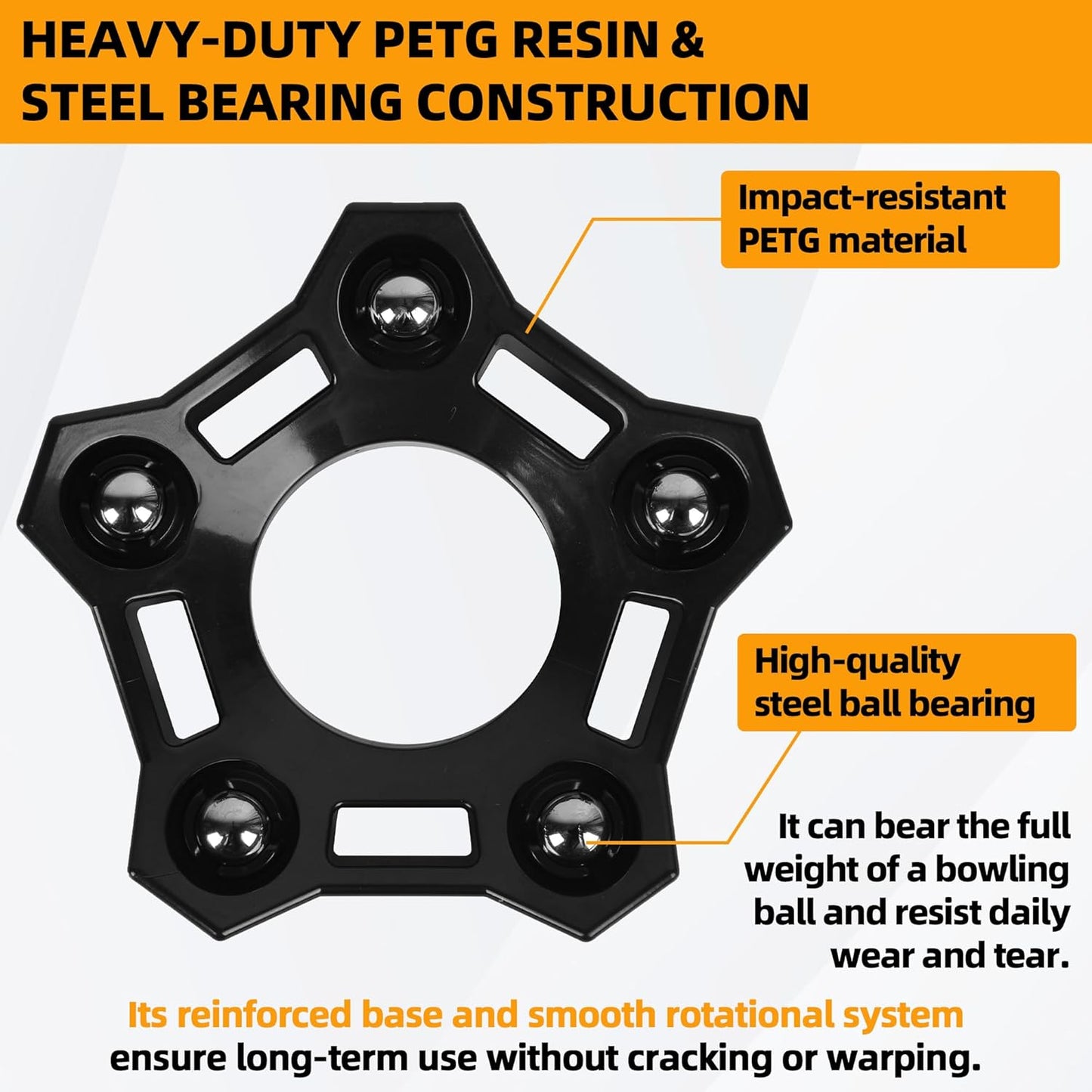 TonGass (3-Pack Bowling Rotating Ball Cup, Bowling Cup Display Stand with Bearing Spinner Holder, Spare Balls Holder Spinner for Bowlings Sports Ball Display Stand Suitable for All Balls Types