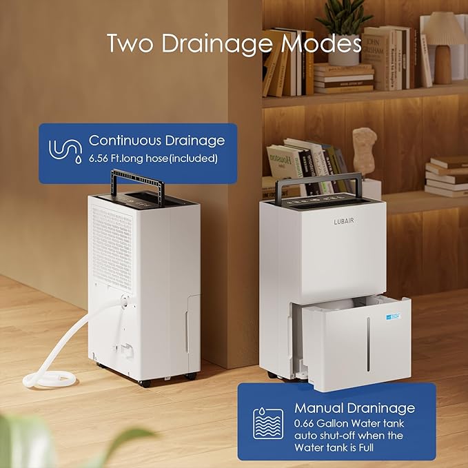 4500 Sq.ft Energy Star Dehumidifier for Home Basement, 52 Pints Large Room Dehumidifier with Drain Hose & Water Tank, Intelligent Humidity Control, Auto Defrost, for Living Room - 2024 Update
