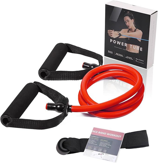 Resistance Bands with Handles for Working Out Women and Men, Exercise Bands with Door Anchor, Stretch Bands for Home Workouts, Simple Guide Included-FlexoryFit