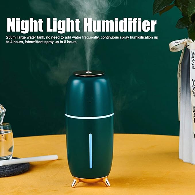 Night Light Humidifier, Mini Air Humidifier USB Night Light Moisture Replenishment for Home Car Office Desktop