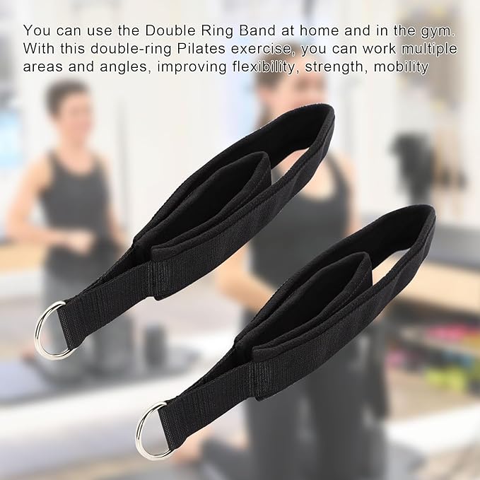 Pilates Double Loop Straps for Reformer, D Ring Straps Handle, Yoga Exercise Straps, 2 PCS-FlexoryFit