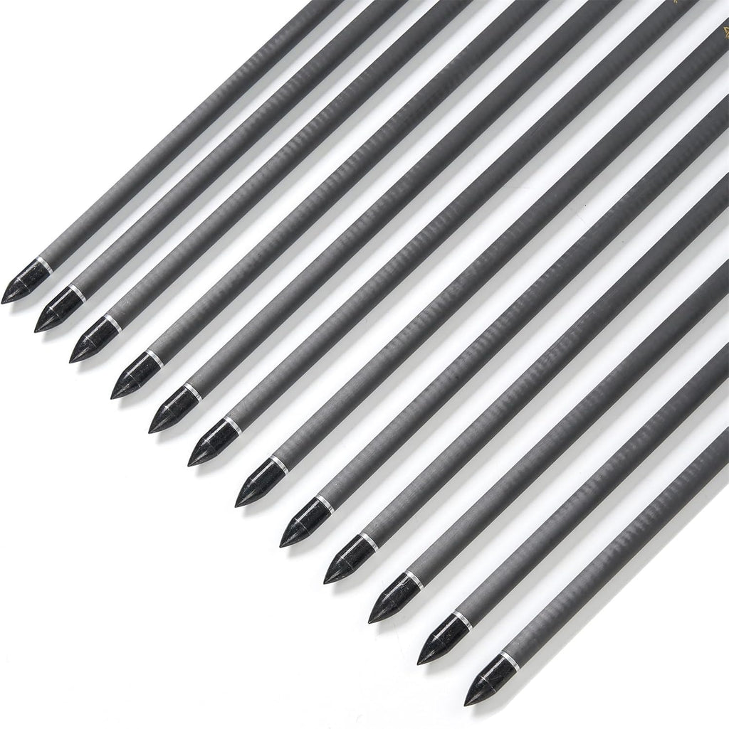 Crossbow Bolts 15 Inch Archery Carbon Crossbow Arrows with Moon Nocks Hunting Archery Arrows（12pcs