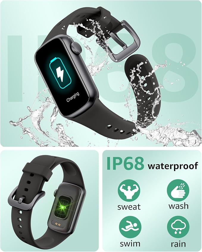 IMFRCHCS Fitness Tracker,Smart Watch with 1.47" Touch Display,137+Sport Modes Fitness Watch with Heart Rate Sleep Monitor, Step Counter,IP68 Waterproof Activity Trackers for Women Men-FlexoryFit
