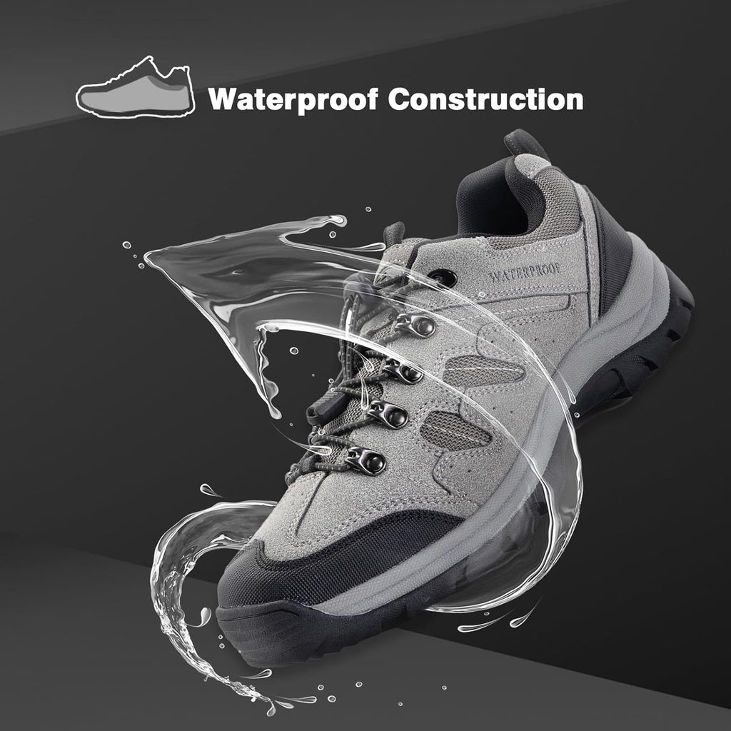 CC-Los Men's Waterproof Hiking Shoes Outdoor Comfortable Trekking Shoe Lightweight Working Sneaker