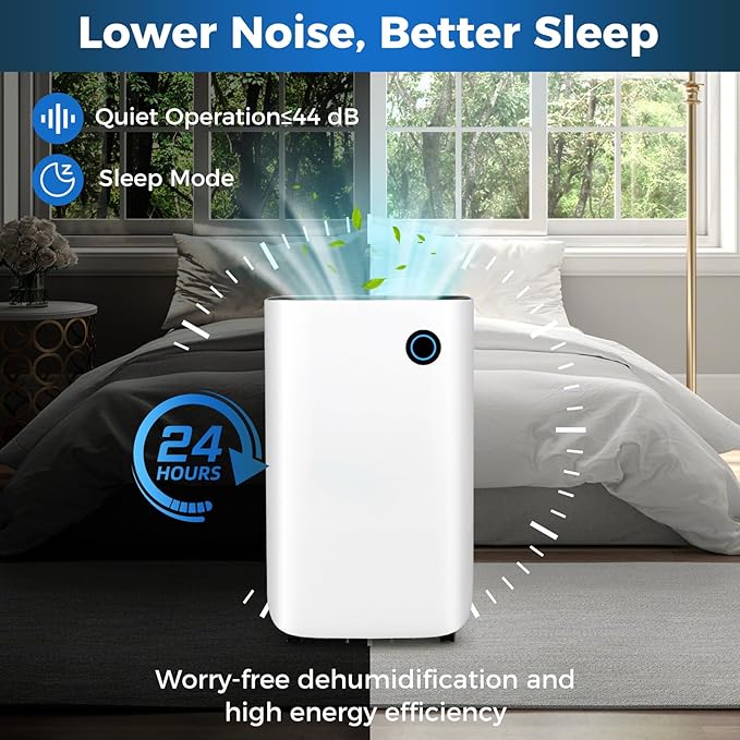 ARLIME 73 Pints Dehumidifier for Home & Basements, 4500 Sq. Ft Quiet Dehumidifier w/5 Modes, 3-Color Humidity Indicator Light, Auto or Manual Drainage, Drain Hose & Auto Shut-off for Bedroom