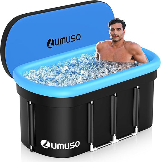 XL 140 Gal Ice Bath Tub for Athletes Recovery, 12-Support Portable Cold Plunge Tub, Ice Tub for Cold Water Therapy, Insulated Design with Cover, Quick Drainage for Home, Gym, Indoor & Outdoor Use