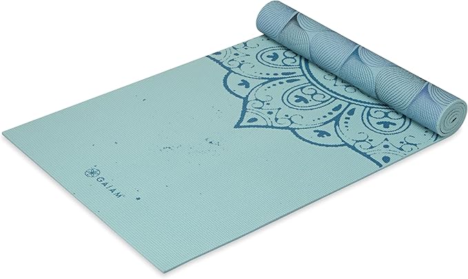 Gaiam Yoga Mat - Premium 6mm Print Reversible Extra Thick Non Slip Exercise & Fitness Mat for All Types of Yoga, Pilates & Floor Workouts (68" x 24" x 6mm Thick)-FlexoryFit