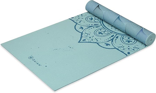 Gaiam Yoga Mat - Premium 6mm Print Reversible Extra Thick Non Slip Exercise & Fitness Mat for All Types of Yoga, Pilates & Floor Workouts (68" x 24" x 6mm Thick)-FlexoryFit