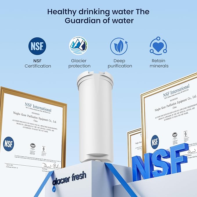 GLACIER FRESH Replacement for GE Profile Opal Ice Maker Filter,NSF 42 Certified, ge Opal ice Maker Filter, Easy Install, 2 Pack