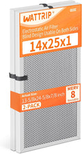 2-Pack 14x25x1 MERV 8 Reusable & Washable Electrostatic Air Filters by BreatheSmartLiveClean