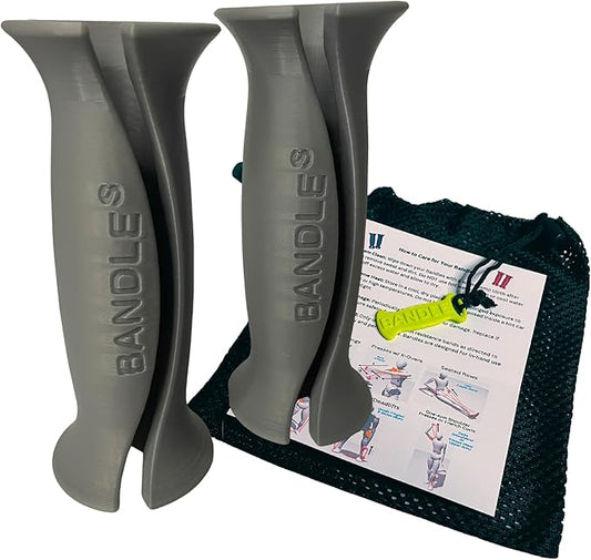 Bandle™ - True Ergonomic Handles for Resistance Bands | Unleash The Full Potential of Pain-Free, Full-Body Workouts | Durable & Comfortable for High-Intensity Training (2 Handles)-FlexoryFit