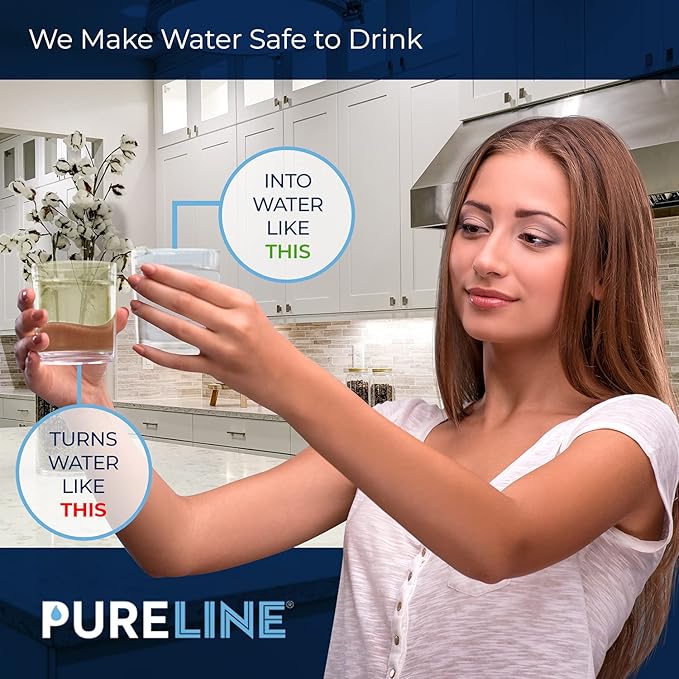Pureline LT1000PC Refrigerator Water Filter Replacement for LG LT1000P, ADQ747935, MDJ64844601, Kenmore 46-9980 and LT120F Air Filter (3 Pack)