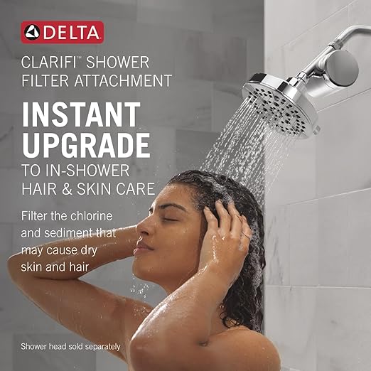 Delta Faucet Clarifi Premium Shower Filter Attachment Black Stainless with Additional Filter Cartridge