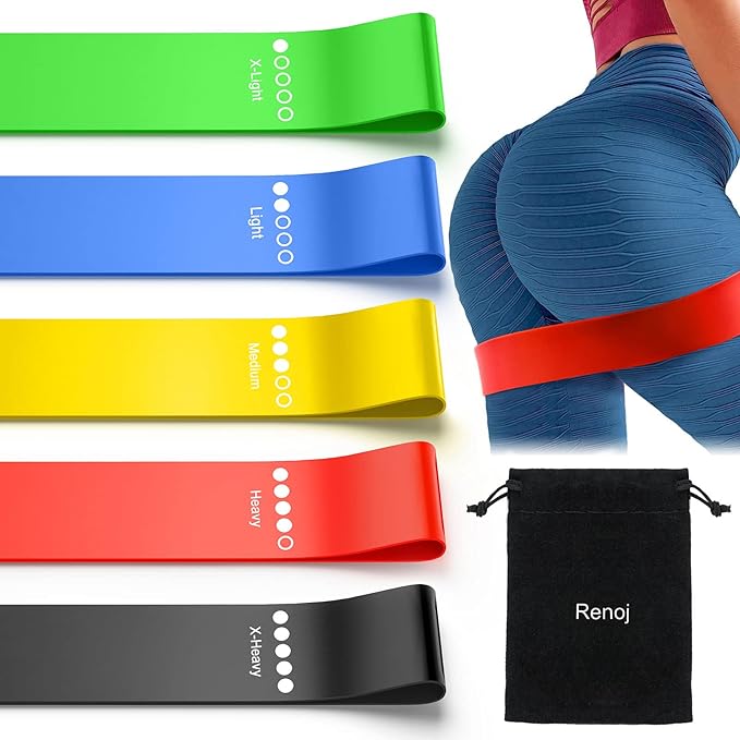 Resistance Bands for Working Out, Elastic Exercice Loop Bands for Physical Therapy, Yoga Starter Set of Stretch Bands for Booty Legs, Pilates Flexbands-FlexoryFit