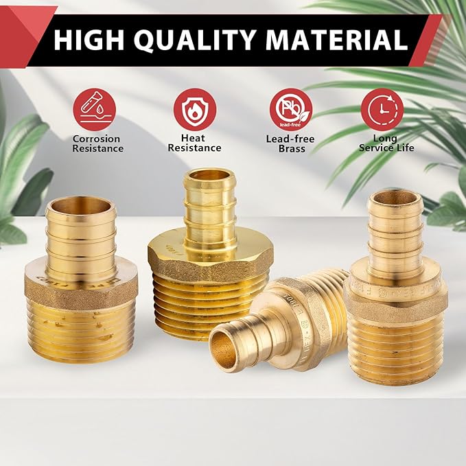 100-Pack EFIELD 3/4-inch Pex Crimp Fittings, 3/4 Inch x 3/4 Inch NPT Male NPT - Image 6