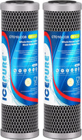 ICEPURE 1 Micron 10" x 2.5" Whole House Upgraded Coconut Shell Activated Water Filter Lead Remove Filter Cartridge Replacement for WFPFC8002, SCWH-5, WHCF-WHWC, FXWTC, CTO10-CQB, RO Unit, 2PACK