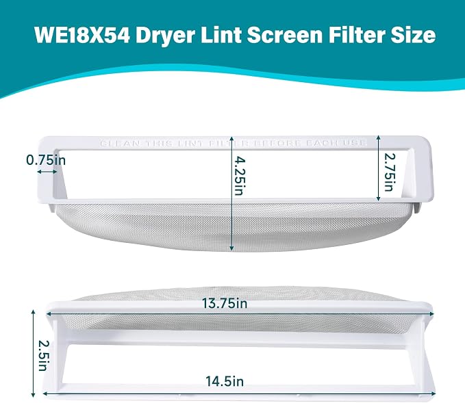 WE18X54 Dryer Lint Filter Replacement Compatible - Image 2