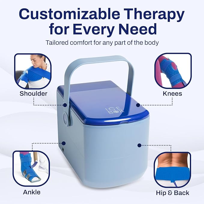 Ice Box - Advanced Cooling Ice Therapy Machine with Ankle Wrap - Ankle Ice Pack Wrap for Targeted Pain Relief, Post Injury/Surgery Recovery, and More-FlexoryFit