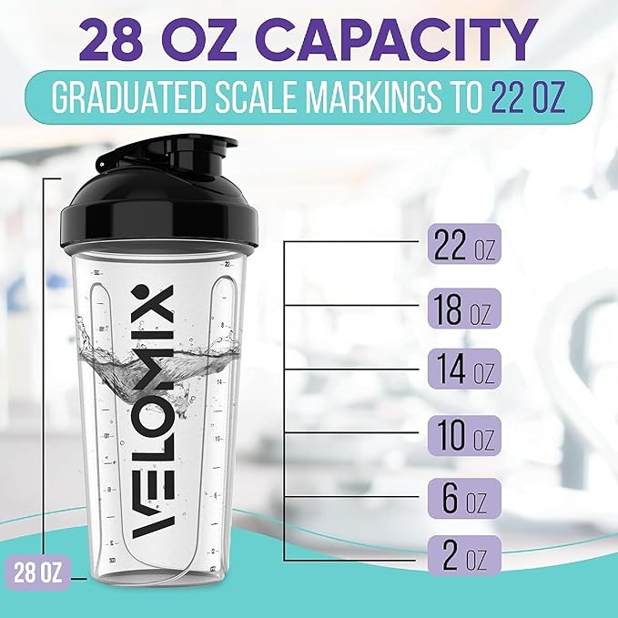 '-2 Pack- 28 oz Protein Shaker Bottles for Protein Mixes - 2x Wire Whisk | Leak Proof Shaker Cups for Protein Shakes | Protein Shaker Bottle Pack | Shakers for Protein Shakes - 2xTransparent-FlexoryFit
