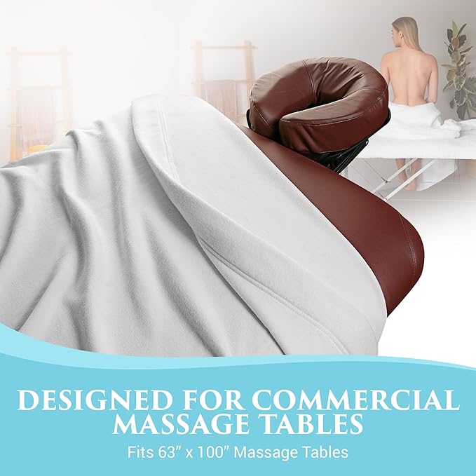 NRG Polar Fleece Blankets Fleece Massage Table Blanket - 60" x 86" - White - Ultra Soft, Warm & Comfortable - Lightweight Blanket Perfect for Most Massage Tables - Machine Washable
