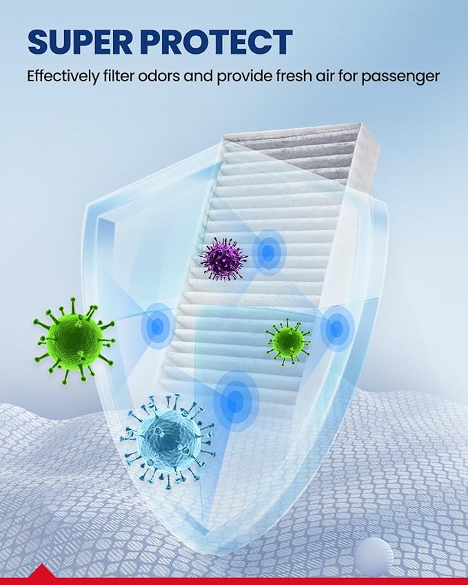 KAX Cabin Air Filter, CF10388,CP388 Replacement for Nissan Armada 2005-2015,QX56 2004-2010, NV2500 N3500 2012-2014, Titan 2004-2015 w/Activated Carbon Passenger Compartment Air Filter, pack of 2